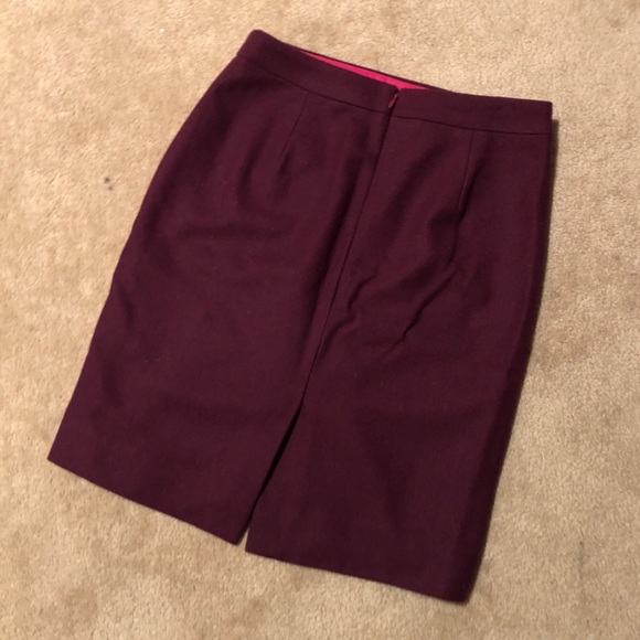 NWOT J. Crew Maroon Pencil Skirt - Picture 3 of 5